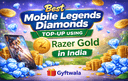 Mobile Legends Diamonds top-up using Razer Gold in India showing MLBB diamonds purchase and gaming wallet payment