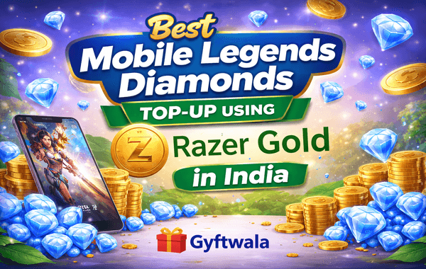 Mobile Legends Diamonds top-up using Razer Gold in India showing MLBB diamonds purchase and gaming wallet payment