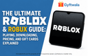 Roblox and Robux guide banner with Roblox logo on a phone and blue background.
