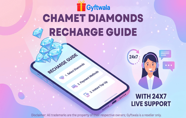 Chamet Diamonds recharge guide with 24x7 live support banner