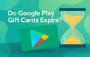 Google Play gift card with an hourglass symbolizing expiration