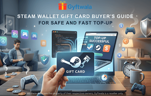 Steam Wallet Gift Card safe and fast top-up guide banner for gamers
