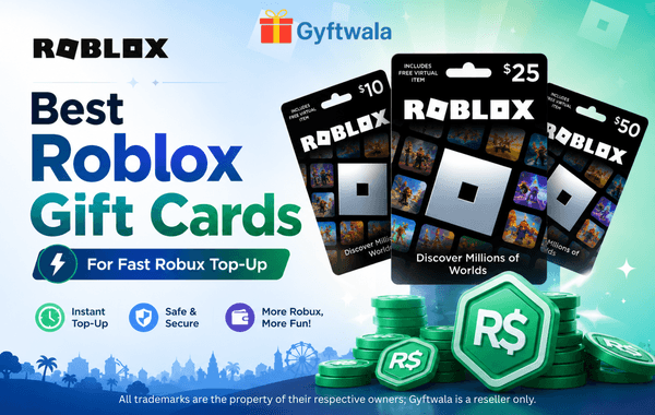 Roblox gift cards with Robux coins for instant top-up