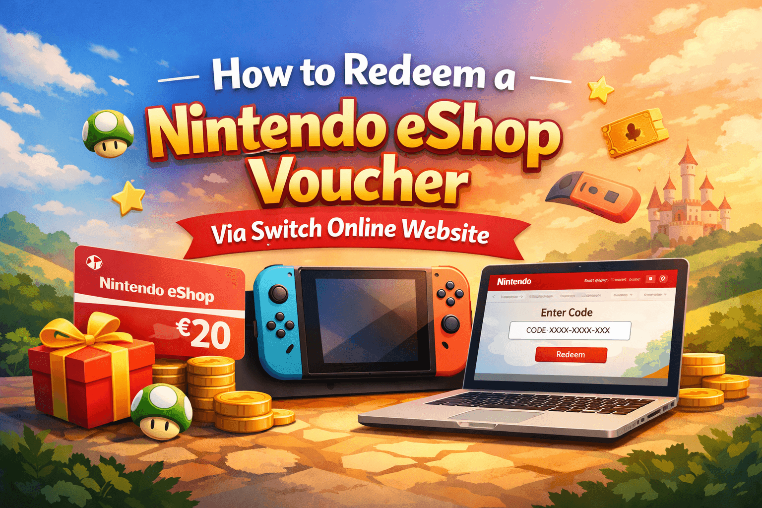 How to redeem a Nintendo eShop voucher via the Switch Online website