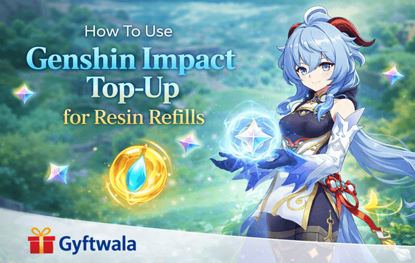 Genshin Impact resin refill using top up showing in game currency purchase and farming rewards screen
