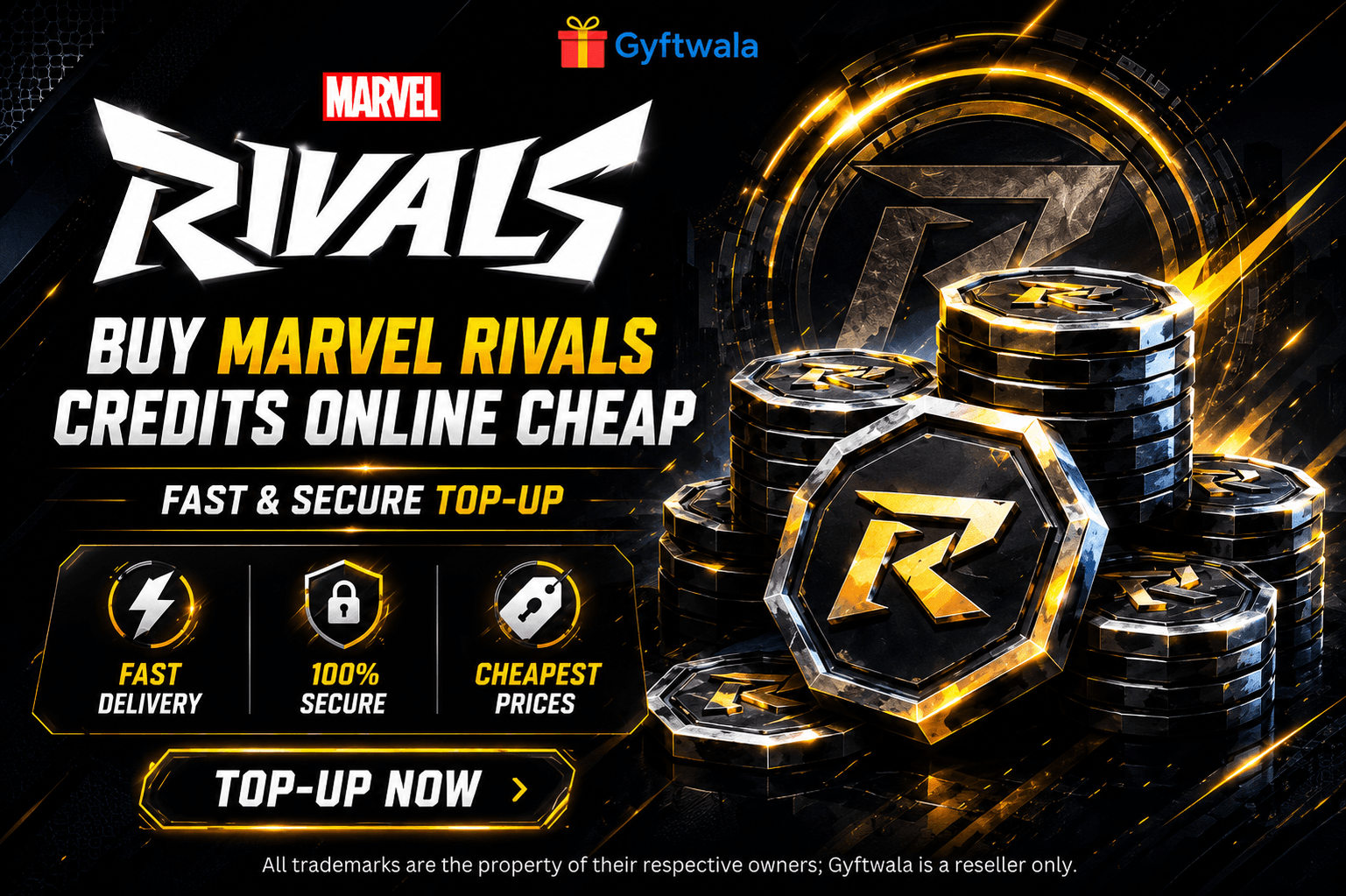 Marvel Rivals Credits top-up with gaming coins.