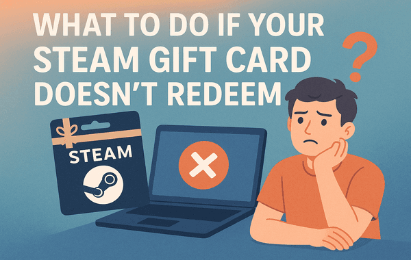 This seems to offer troubleshooting steps or customer support advice for users who are unable to redeem a Steam gift card possibly due to invalid codes region restrictions or technical issues