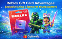 A Roblox Gift Card is used to unlock exclusive skins avatar items and Robux for young gamers on the Roblox platform