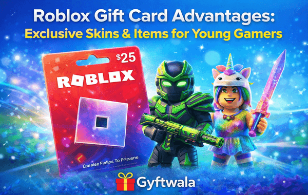 A Roblox Gift Card is used to unlock exclusive skins avatar items and Robux for young gamers on the Roblox platform