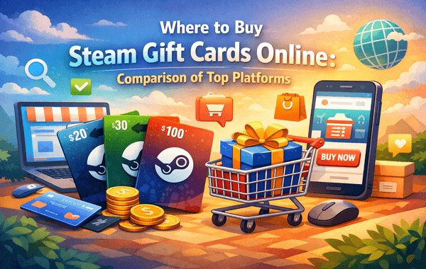 Comparison of top platforms to buy Steam gift cards online