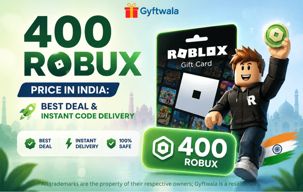 400 Robux India Price Instant Roblox Gift Card Delivery