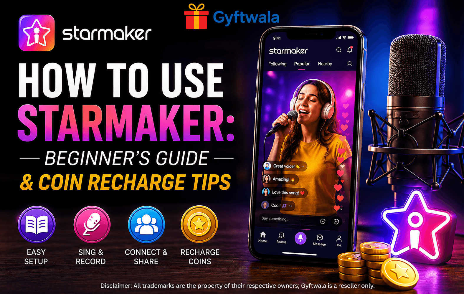 StarMaker Beginner Guide and Coin Recharge Tips Banner