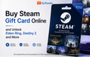 Steam Gift Card with Elden Ring and Destiny 2 artwork on gaming-themed banner
