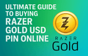Illustration featuring the Razer Gold logo and text about buying Razer Gold USD PINs online representing a complete guide for online purchases