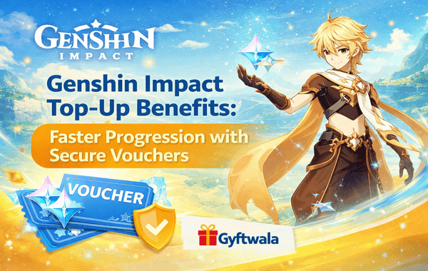 Genshin Impact top up using secure vouchers showing character unlocks primogems purchase and fast gameplay progression